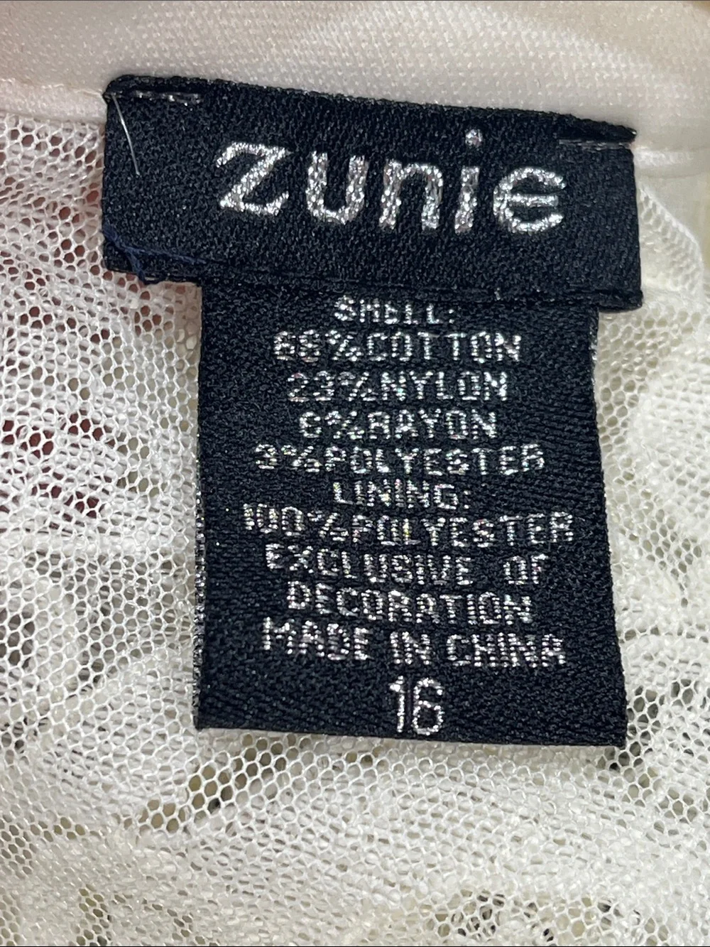Zunie Ivory Lace Dress Girls 16 Mock Neck Long Sleeve Special Occasion